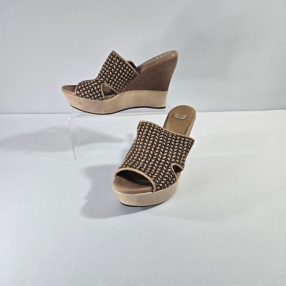 UGG Shoes - UGG Australia Women's Doha Wedge Platform Sandal Braided Woven Brown Size 9